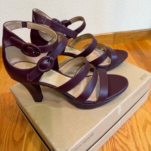 Elegant Burgundy Strappy Heels